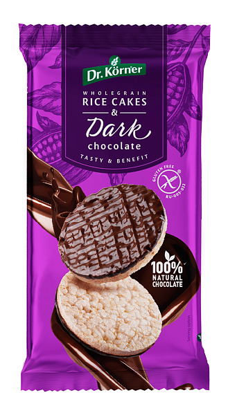 Rice cakes with dark chocolate