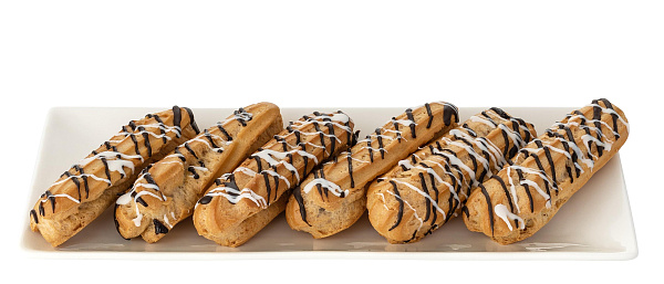 Eclairs with boiled condensed milk